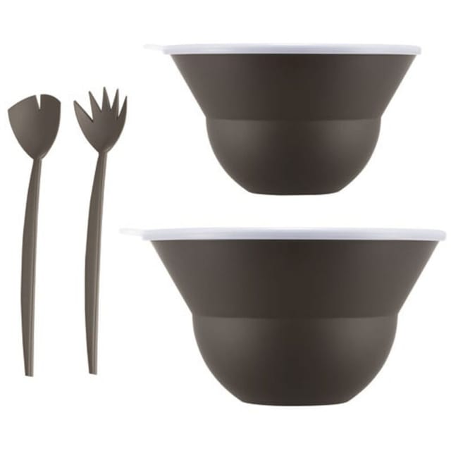 Topee 2 salatschüsseln 3,0 l und 4,9 l mit kunststoffdeckel + ma-besteck Bodum K2551-451-143S-1