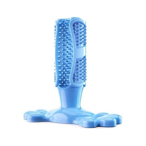 Hundezahnbürsten-stick, Hundekauspielzeug, Massagegerät, Effektive Reinigung Für Mittelgroße Hunde, Welpen Und Katzen, Bissfestes Gummi (blau, Trompetenform)