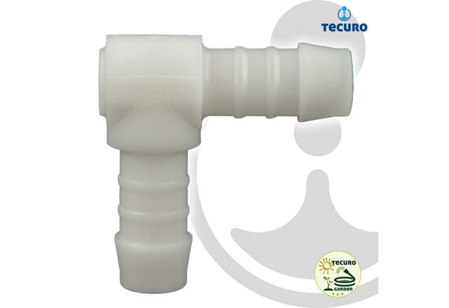 Schlauchverbinder 90° Winkel ø 7 mm - Nylon weiß - Tecuro