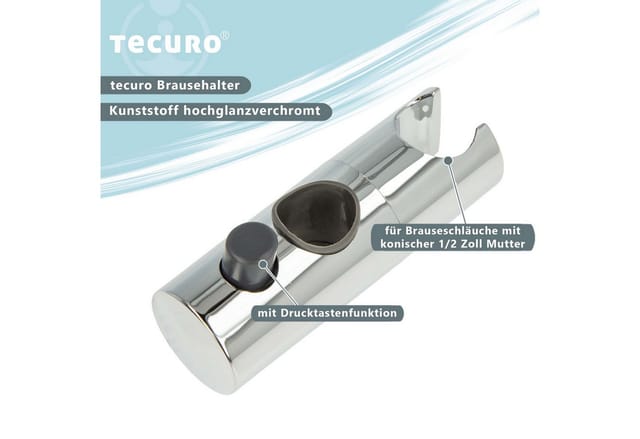 Tecuro - Gleiter Schieber Brausehalter für Wandstange ø 25 mm - Kunststoff verchromt