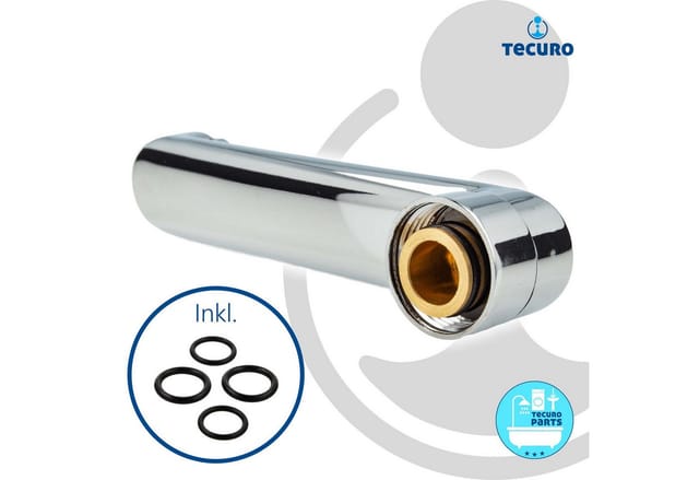 S-Auslauf für Wand-Armaturen 3/4 Zoll konisch dichtend, Länge 300 mm, Messing verchromt - Tecuro
