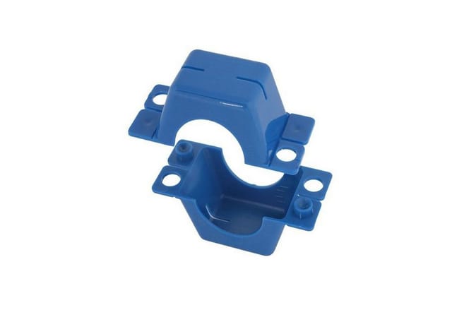 JS Plombierschelle 1 Zoll, blau, beschriftet, 2-teilig