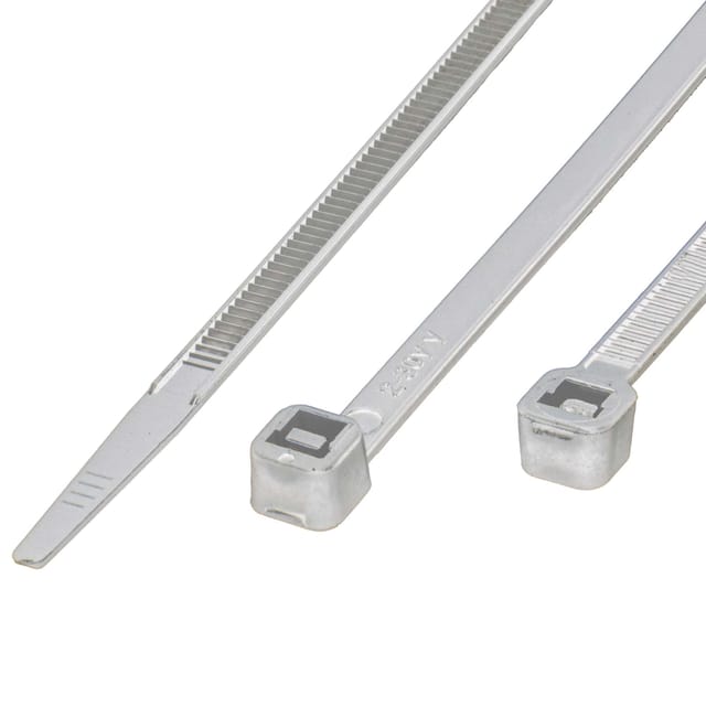 Tecuro - Kabelbinder 3,5 x 200 mm, vpe 100 Stück, Polyamid weiß/natur, UV-witterungsbeständig