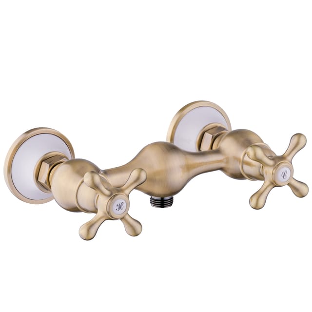 Bronze Duscharmatur Messing Antik Zweigriffmischer Retro - Paulgurkes