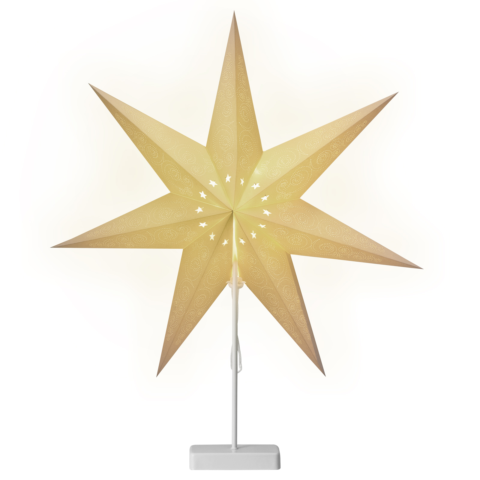 Led-weihnachtsstern Mit Ständer Kabellos Beleuchtet 60cm Batterie Warmweiß Papierstern Leuchtstern Dekostern Adventsstern Modell 1 - Casaria