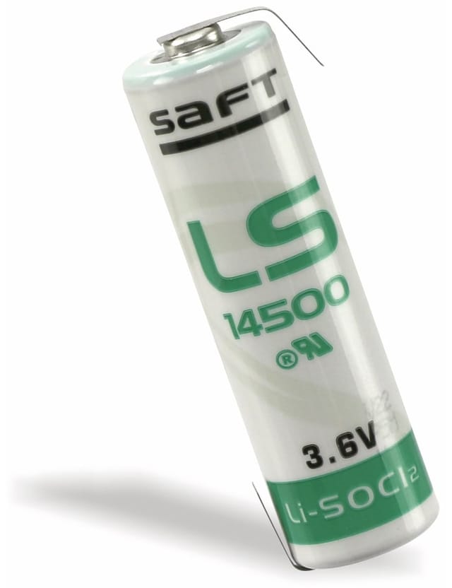 Lithium 3,6V Batterie LS14500 AA-Zelle Lötfahne Z-Form