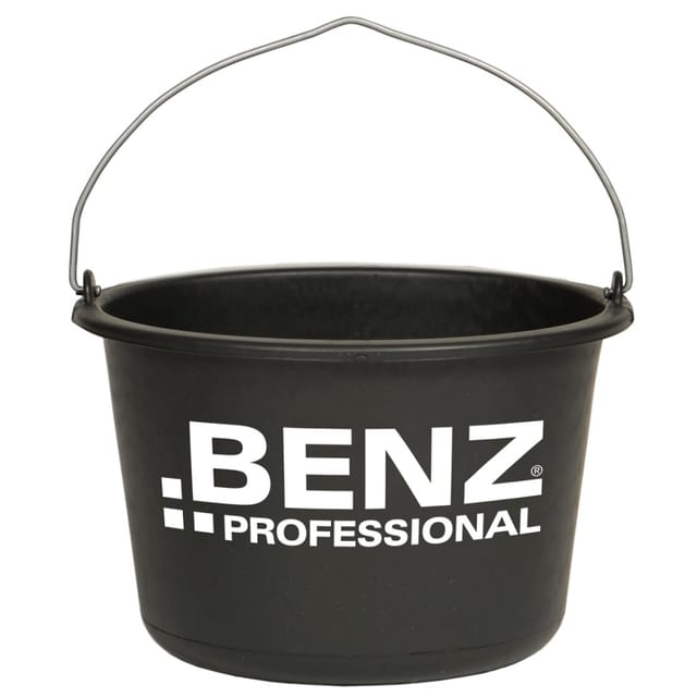 Baueimer 20l m.Kreuzboden schwarz Recycling-Kunststoff