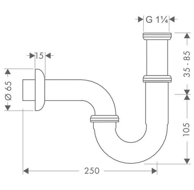 Standard Röhrensifon DN32 chrom 53002000 - Hansgrohe