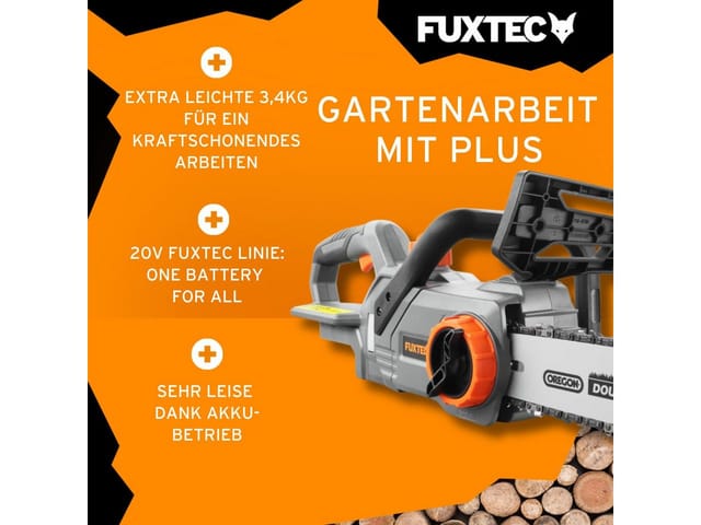 Akku Kettensäge 20V FX-E1KS20 Elektro Motorsäge inklusive 2Ah-Akku und 2,4A Ladegerät– Schwertlänge 10", Kettengeschwindigkeit 5 m/s Für Holz- und