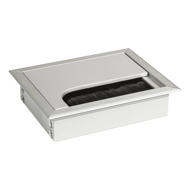 Cavo - Kabeldurchlass Kabeldose eckig 100 x 80 mm Silber eloxiert