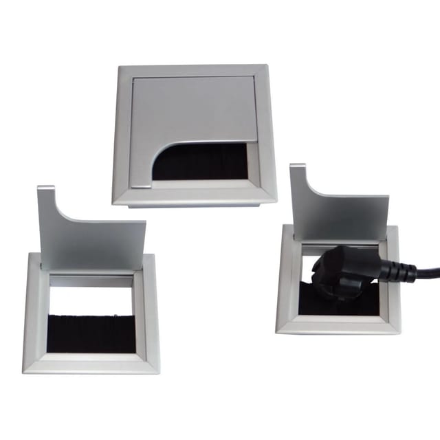 Cavo - Kabeldurchlass Kabeldose eckig 80 x 80 mm Silber eloxiert