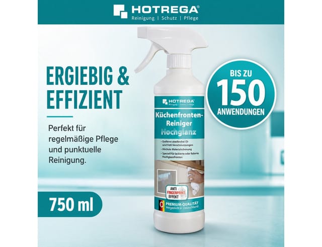 HOTREGA Küchenfronten Reiniger Hochglanz 500 ml Intensivreiniger Sprühflasche