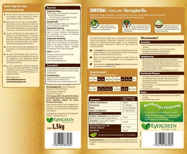 Unbekannt - Substral Naturen Bio Hornspäne 1,5kg