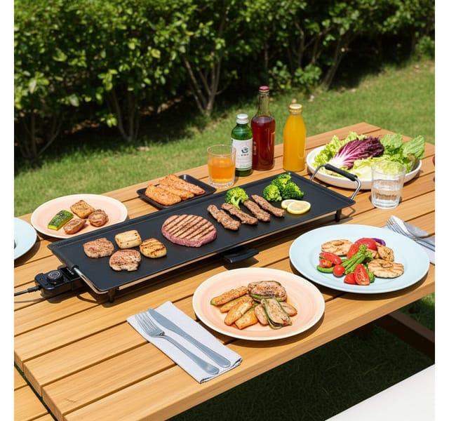 Nedis - Teppanyaki tischgrill backflache lxb 90 x 23 cm 5 warmeeinstellungen