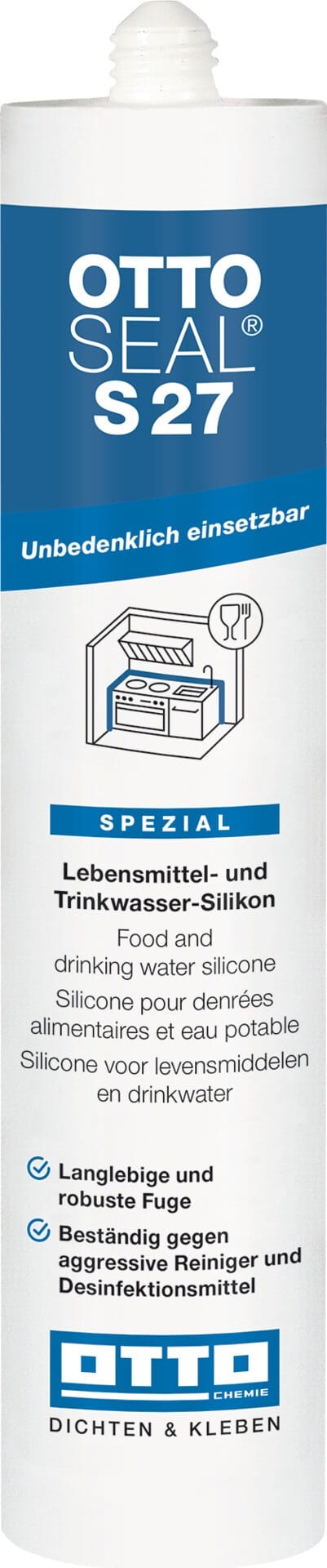 Ottoseal S27 Lebensmittel- & Trinkwasser-Silikon 310 ml weiß