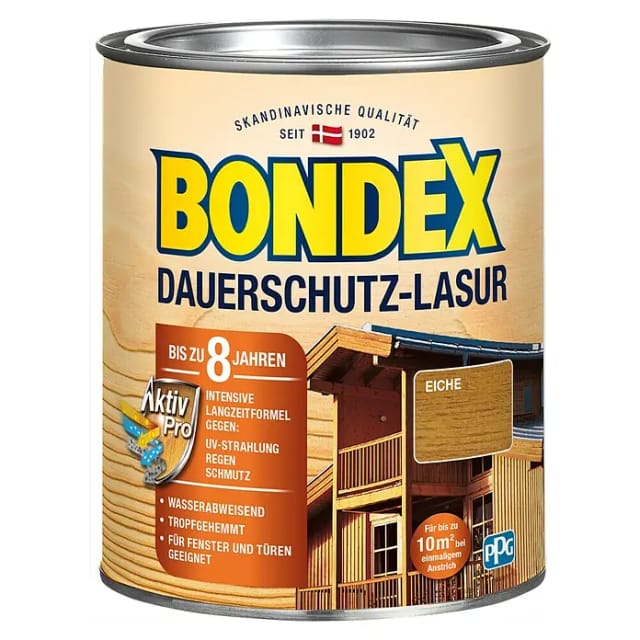 Bondex - Dauerschutz Lasur 750 ml, eiche Holzlasur Schutzlasur Holzschutz Aussen