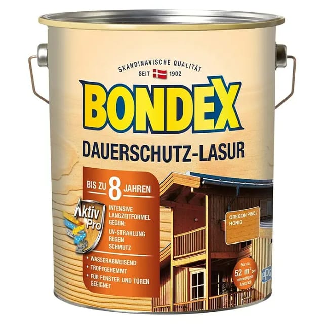 Dauerschutz-Lasur Oregon Pine/Honig 4,00 l - 329916 - Bondex