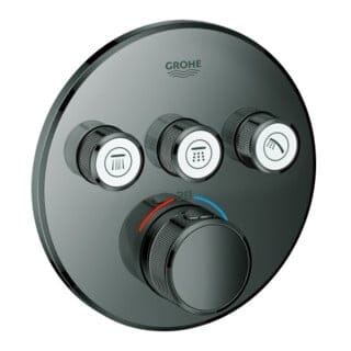 Grohtherm SmartControl - Thermostat-Duscharmatur, Unterputzmontage, mit 3 Absperrventilen, Hard Graphite 29121A00 - Grohe