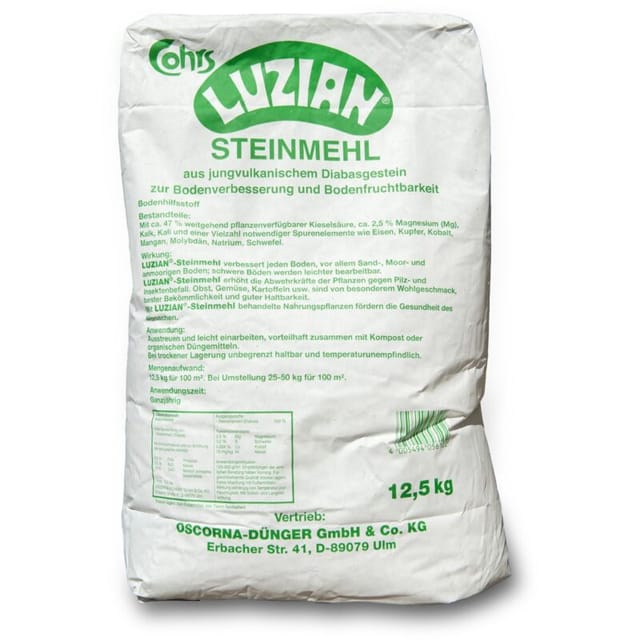 Oscorna - Luzian Steinmehl 12,5 kg Basalt Bodenaktivator Bodenverbesserer Bodenhilfsstoff