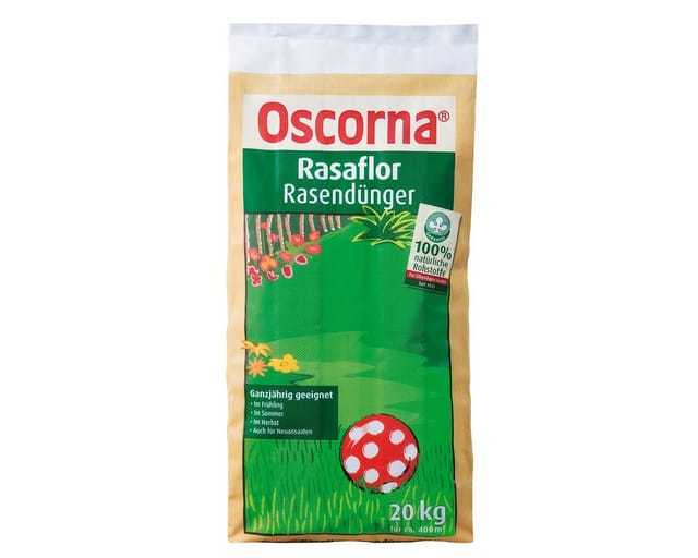Oscorna - Rasaflor Rasendünger 20 kg Naturdünger Naturrasendünger Biorasendünger