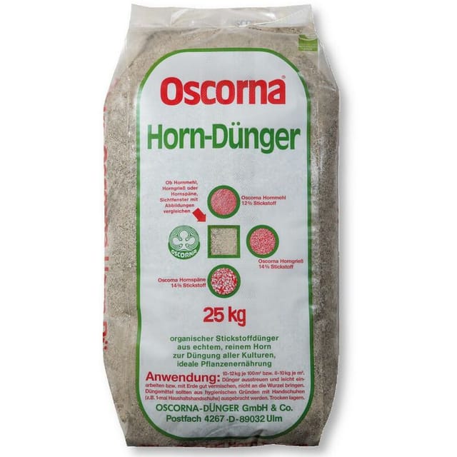 Oscorna - Hornmehl 25 kg Obstdünger Blumendünger Ziergartendünger Universaldünger