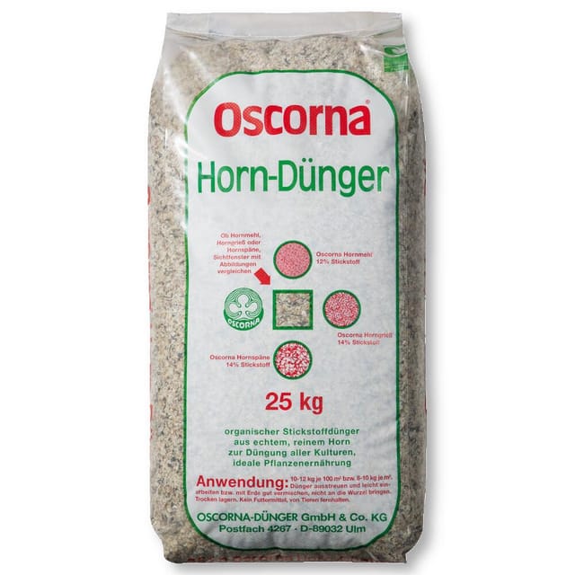 Oscorna - Hornspäne 25 kg Obstdünger Blumendünger Ziergartendünger Universaldünger