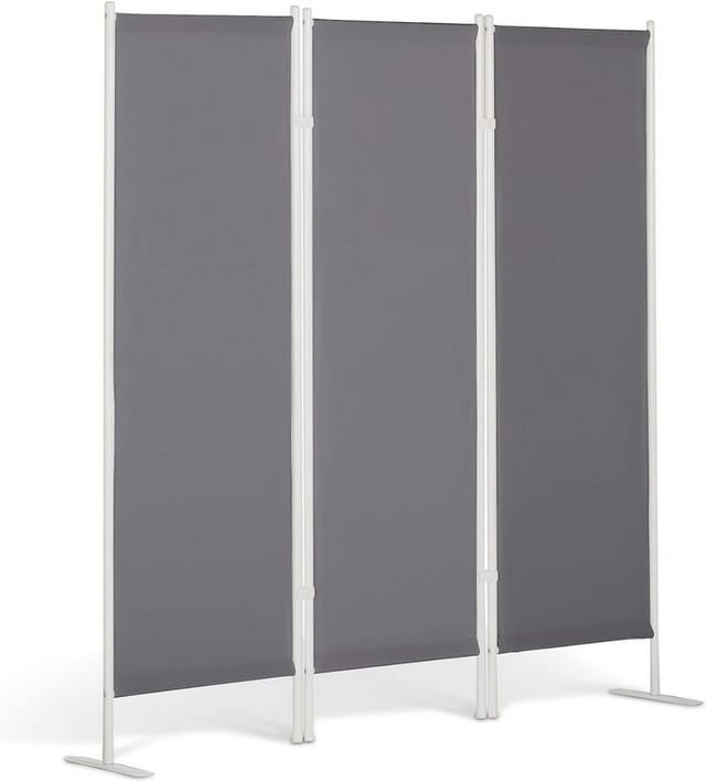 Leco - Paravent, Trennwand und Sichtschutz für Balkon und Garten, 3-teilig, anthrazit, 150 x 165 cm (l x h)
