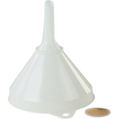 Hünersdorff - Trichter ø 253/50 mm Höhe 190 mm HD-Polyethylen natur mit Sieb und Überlaufrand