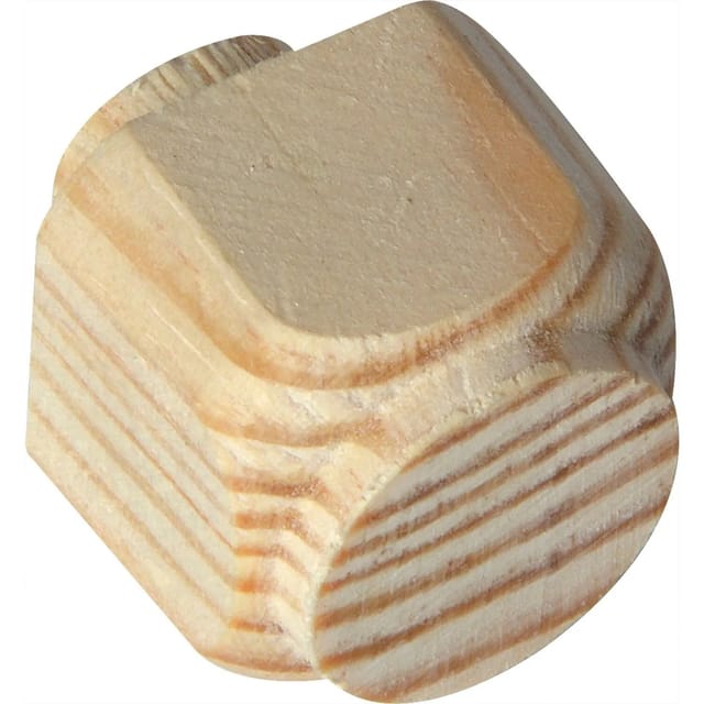 Alles im Griff Holz Ziernagel 25x25mm, Zapfen ø 15mm - Deko Ziernagel aus Holz, Kiefer roh - 100 Stück