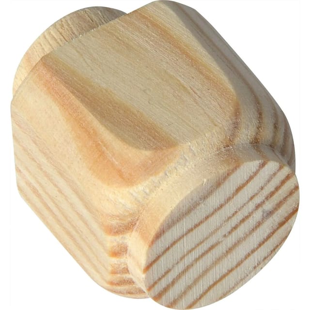 Alles im Griff Holz Ziernagel 30x30mm, Zapfen ø 20mm - Deko Ziernagel aus Holz, Kiefer roh - 50 Stück