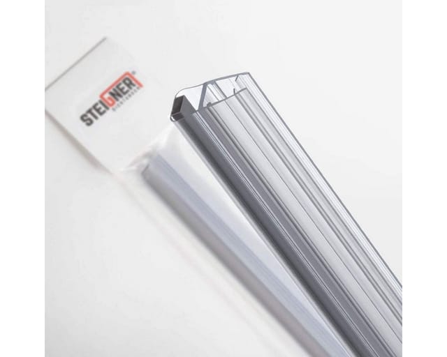 Duschdichtung 2x UKM01 Magnetdichtung für Duschtür Wasserabweiser, l, 200 cm, (set, 2er), Magnetdichtlippe für 3,5mm bis 5mm Glasstärke - Steigner