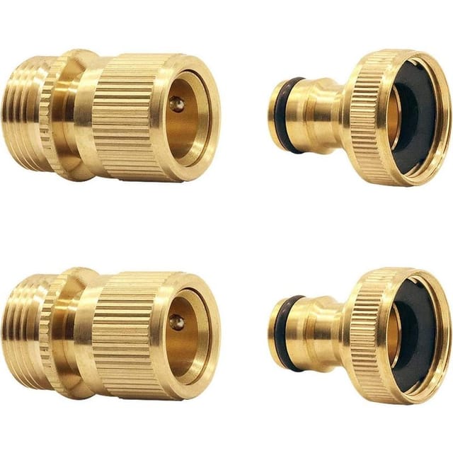 - Schnellkupplung Für Gartenschlauch Mit Absperrventil, 3/4"-schnellkupplungen Mit Kugelhahn, Easy Connect- Und Schnellverschlussadapter (2 Sets)