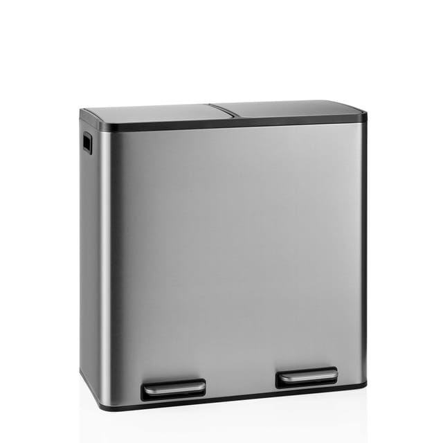 Abfallsammler / Mülltrennsystem Clean 13 S - 60L (2x30L) Edelstahl silber hjh OFFICE