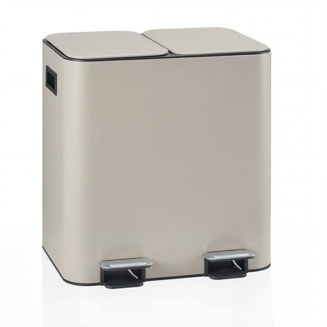 Abfallsammler / Mülltrennsystem Clean 10 - 30L (2x15L) Stahl beige hjh OFFICE