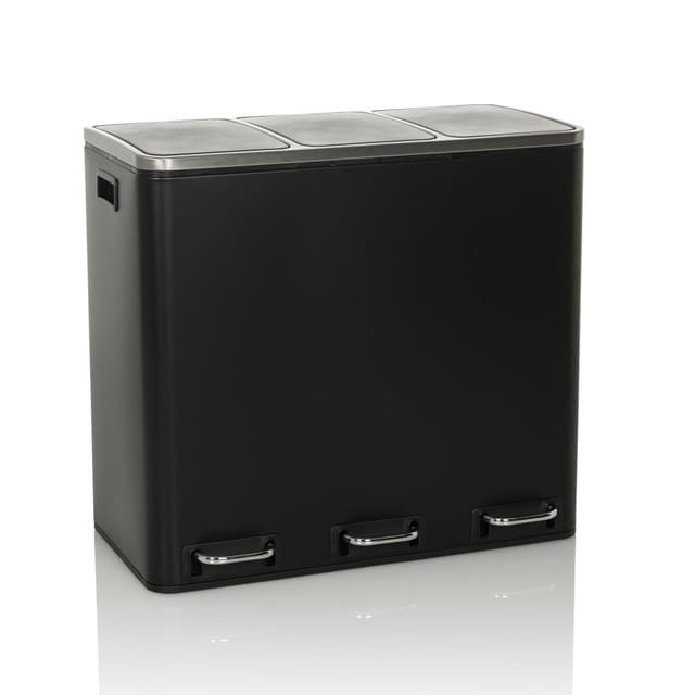 Abfallsammler / Mülltrennsystem Clean 9 - 54L (3x18L) Stahl schwarz hjh OFFICE