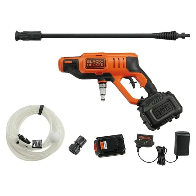 Black&decker - 24 bar Akku-Druckreiniger mit LITHIUM-Akku 18V 2Ah black+decker BCPC18D1-QW