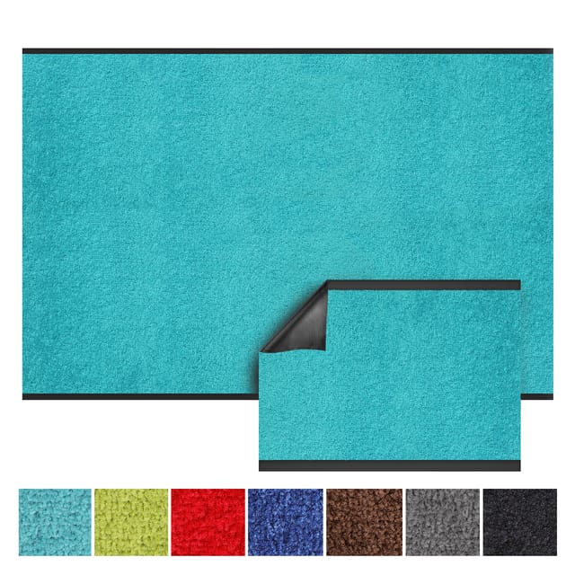 Schmutzfangmatte Monochrom Türkis Zuschnitt 90 x 250 cm