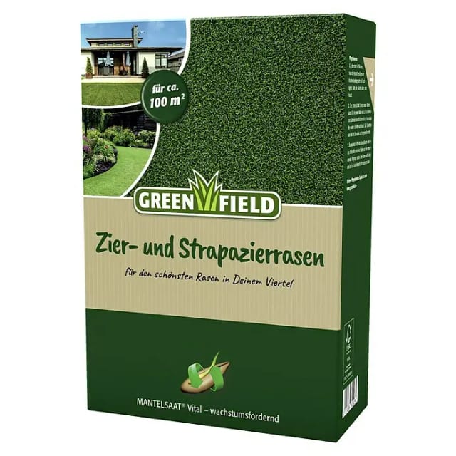 Greenfield - Zierrasen Strapazierrasen 2 kg Rasensamen Grassamen Englischer Rasen