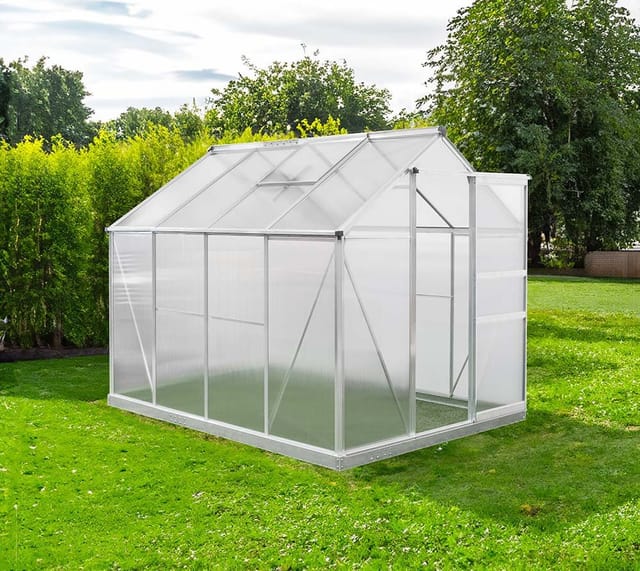 Westmann - Aluminium Gewächshaus Flora 68 Silber 252x192x201 cm