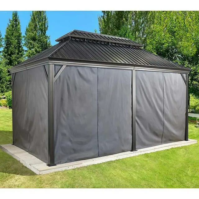 Sojag - Vorhang-Set passend zu Messina 12x20, dunkelgrau, Polyester
