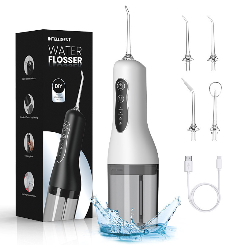 [french Days]jet Dentaire Hydropulseur, Hydropulseur Dentaire Avec 4 Modes Et 4 Buses, Hydropulseurs Et Irrigateurs, Usb Rechargeable Et Ipx7 Etanche, Pour L'Hygiène Dentaire Et Haleine Fraiche, Blanc