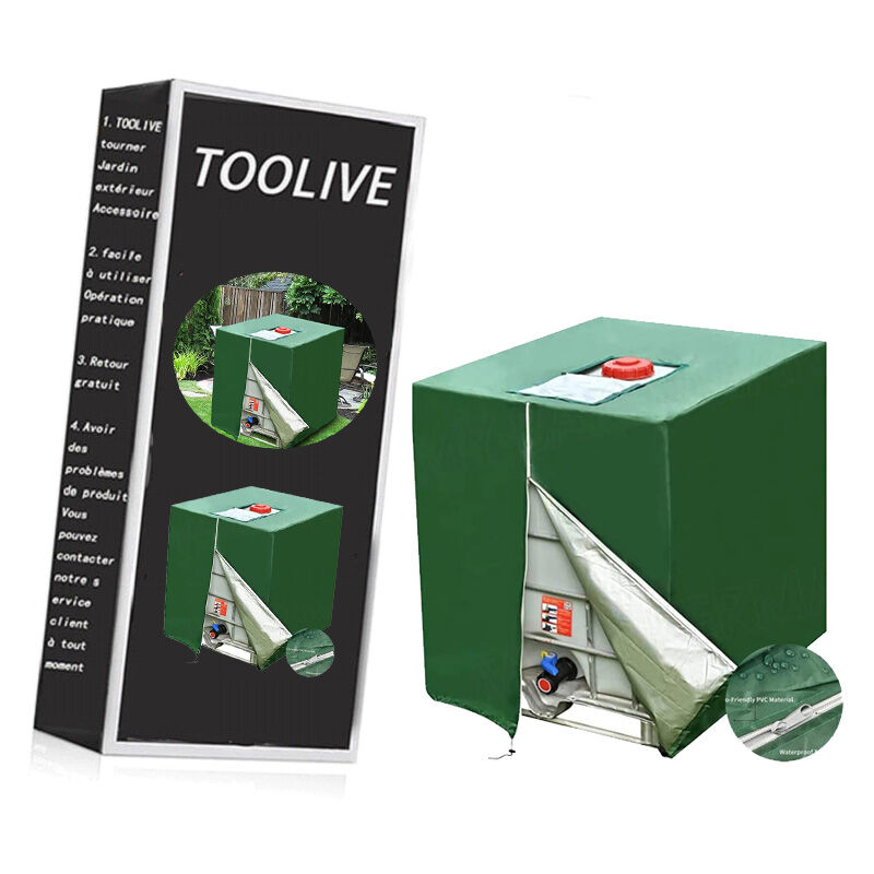 [french Days]bache Pour Cuve 1000l, Bâche De Protection Solaire Pour Réservoir D'Eau De Pluie Ibc, Anti-poussière Anti-uv, Housse De Protection, Bâche De Protection Vert (116 X 100 X 120 Cm)