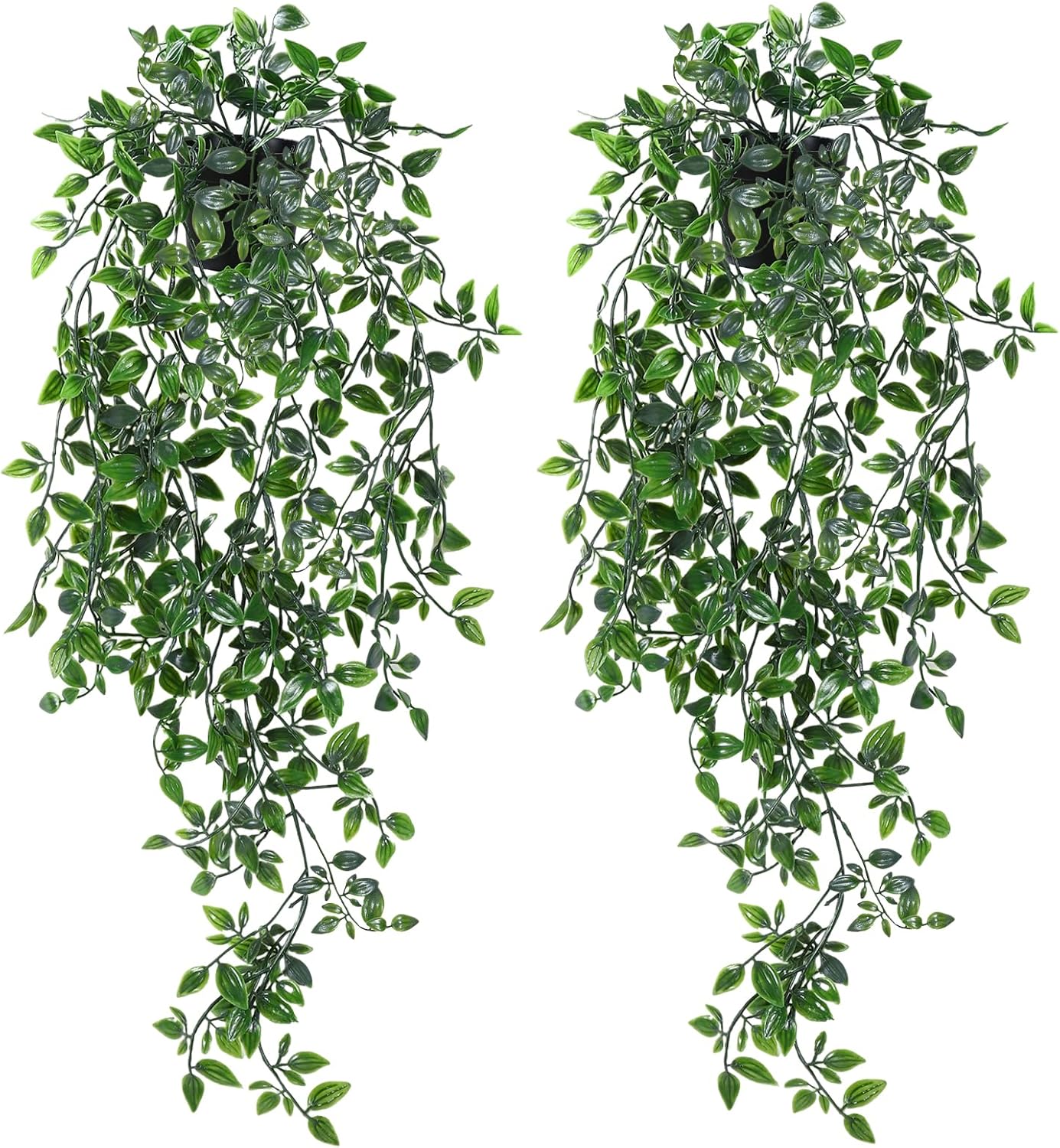 [french Days]2pcs Plante Artificielle Tombant 80cm Avec Pots, Lierre Artificiel, Plantes Artificielles Suspendues Intérieur Extérieur, Fausse Plante Interieur Decoration Maison Murale Balcon Deco Cham