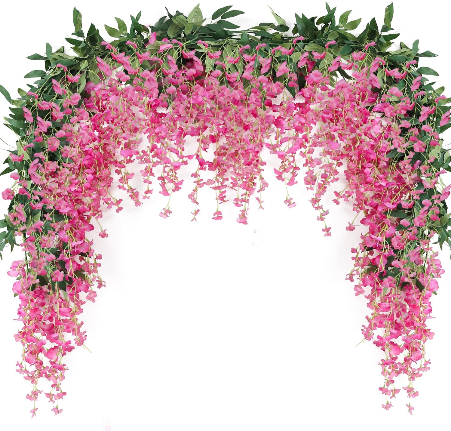 [french Days]lot De 2 Guirlandes De Glycines Artificielles De 2m Pour Extérieur, Intérieur, Mariage, Mur, Salle De Bain (colorées)