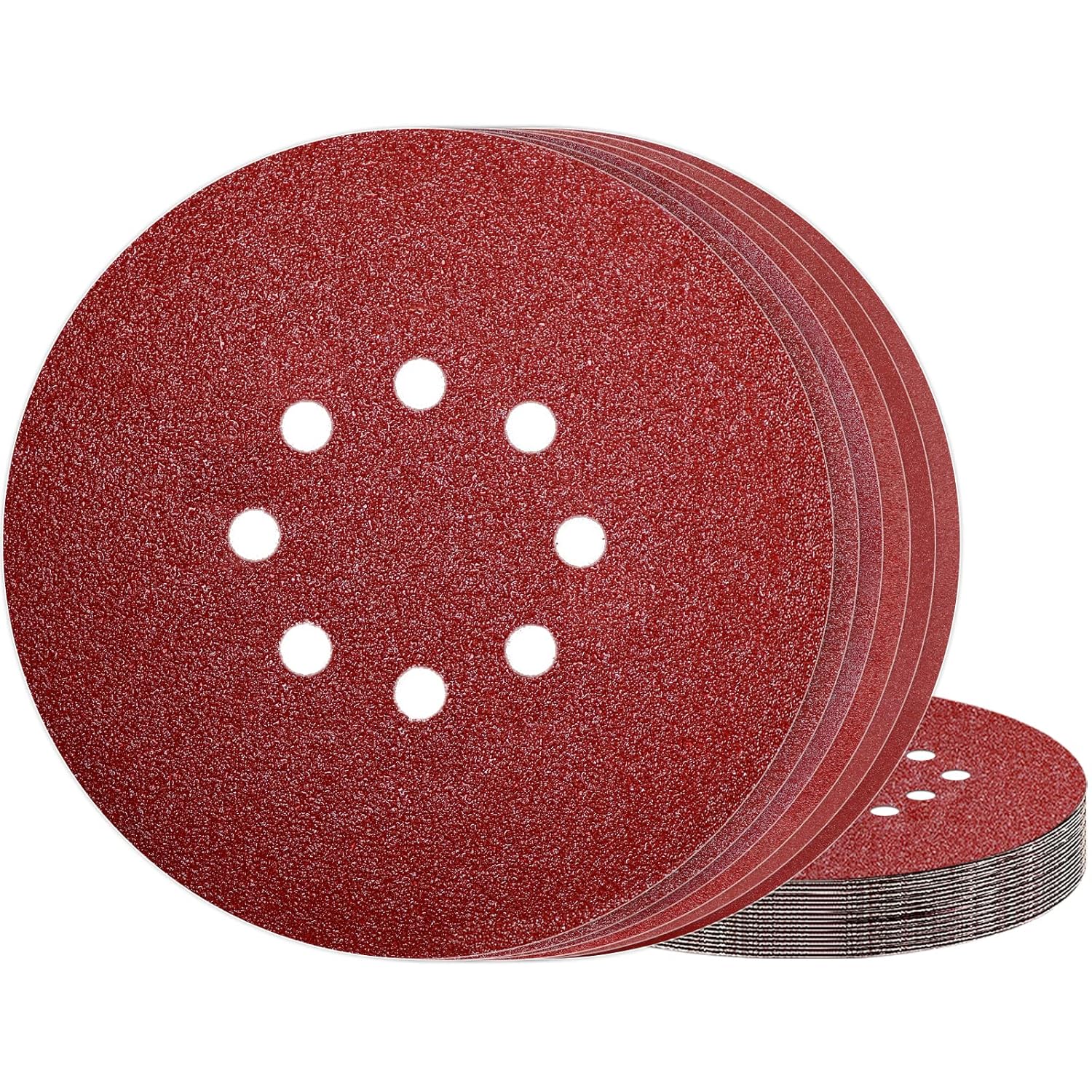 [french Days]disque De Ponçage 225 Mm Papier Abrasif 8 Trous Grain 120 Pour Ponceuse Murale 30pcs