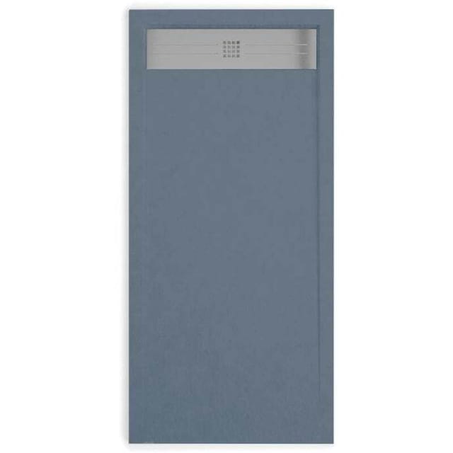Stano. - Mineralguss-Duschwanne extra flach elite Schieferoptik anthrazit 90x110cm Ablaufschutz in Chrom