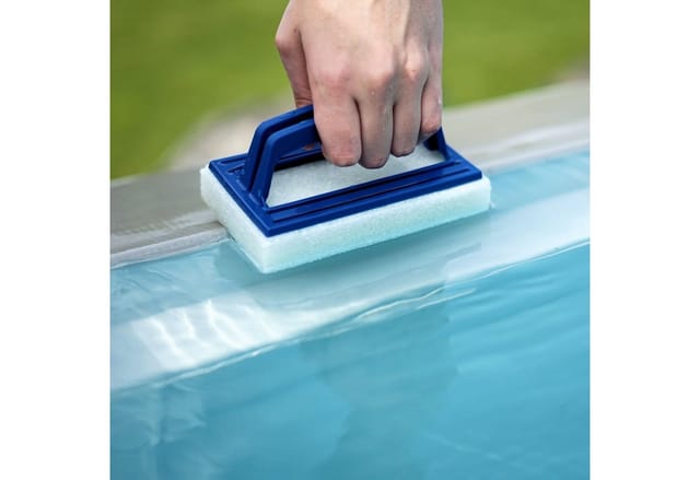 Zelsius - Poolschwamm mit Griff 14,5 x 9 x 6,5 cm Pool Handbürste mit Schwamm