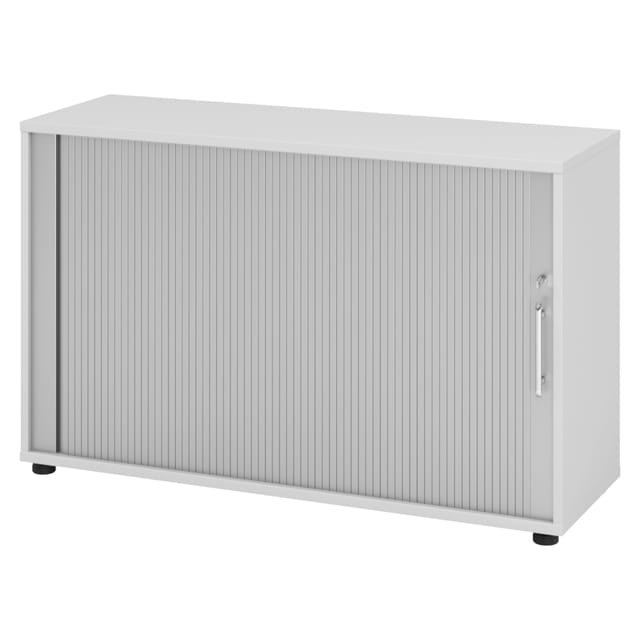 Bümö Rollladenschrank Office - 2 Ordnerhöhen Grau/silber