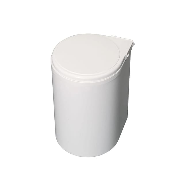 3M - Emuca Türbefestiger Behälter Recycle, 1 ausziehbarer Recycling-Behälter, 13 Liter, Kunststoff, Weiss