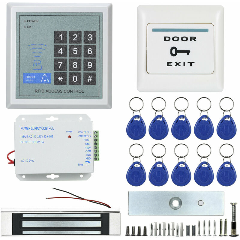 [french Days]kit De Système De Contrôle D'Accès Rfid, Ouvre-porte En Verre, Serrure Magnétique Électronique, Carte D'Identité, Alimentation